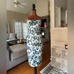 ASOS Blue and White Floral Midi Dress